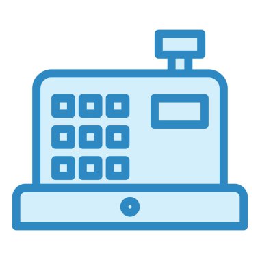 Yazar kasa simgesi vektörü. Ofis sembolü. izole edilmiş tabela çizimi