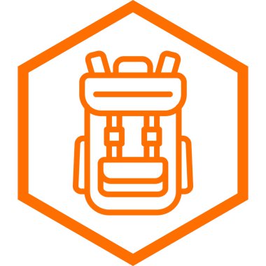 Sırt çantası. Web simgesi basit illüstrasyon