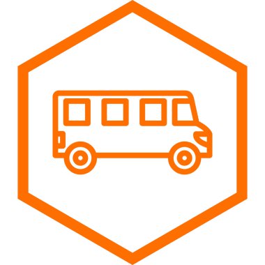 Otobüs. Web simgesi basit illüstrasyon