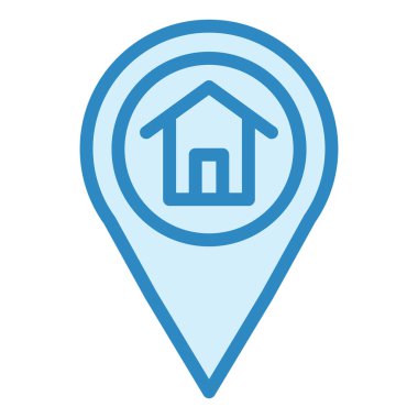Ev konumu simgesi vektör illüstrasyonu