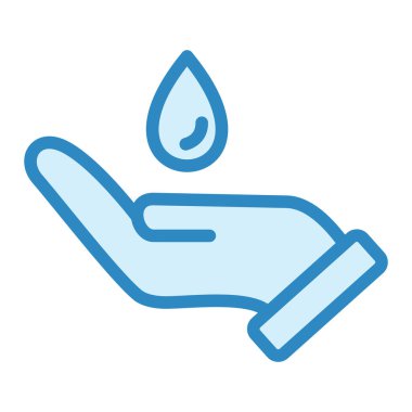 el ele tutuşan su damlası vektör simgesi