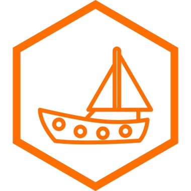 Gemi. Web simgesi basit illüstrasyon