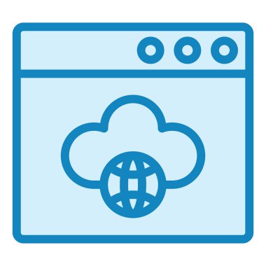 Bulut Tarayıcı modern simge vektör çizimi