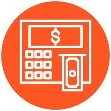 ATM 'de. Web simgesi basit illüstrasyon