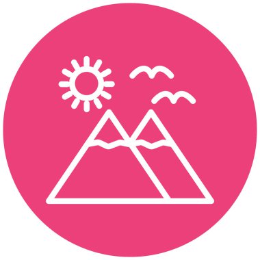 güzel manzara simgesi, vektör illüstrasyonu