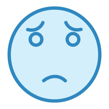 Utanmış yüz simgesi, vektör illüstrasyonu