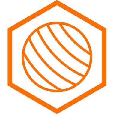 beyaz arkaplanda turuncu top simgesi