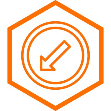 Turuncu ve beyaz çizgi ikonunun vektör çizimi. Web için kontrol işareti ve diğer depolama simgeleri