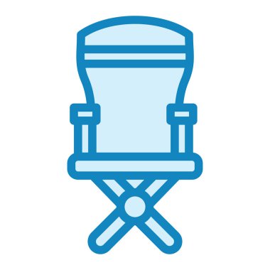 Kamp Sandalyesi. Web simgesi basit illüstrasyon 