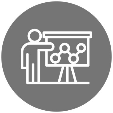 Sunum. Web simgesi basit illüstrasyon