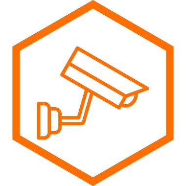 Güvenlik kamerası simgesi. Web için cctv sistem vektör simgelerinin düz çizimi