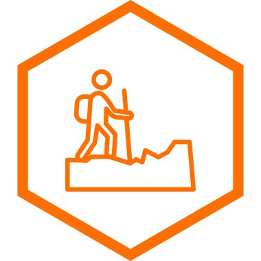 Merdiven ile daire çizen bir adamın vektör çizimi