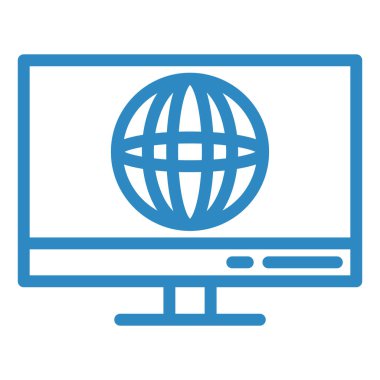 Monitör. Web simgesi basit illüstrasyon