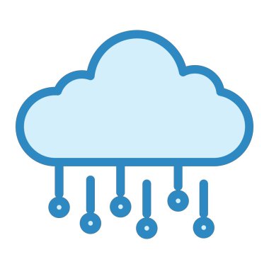 bulut vektör renk çizgisi simgesi