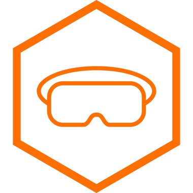 turuncu çizgi dalış maskesi simgesi beyaz arkaplanda izole edildi. vektör illüstrasyonu.