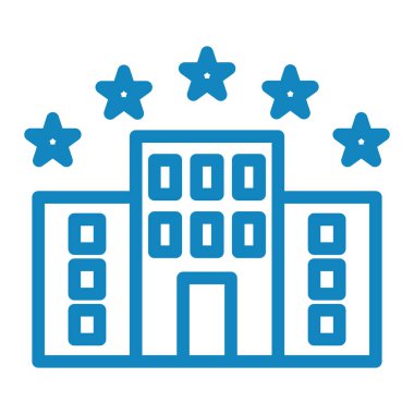 Otelde. Web simgesi basit illüstrasyon