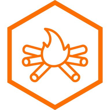 ateş falme simgesi, basit tasarım vektör çizimi