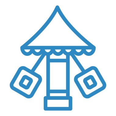 Bir çadır simgesinin vektör illüstrasyonu