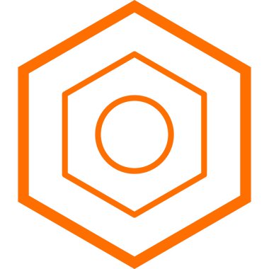 turuncu altıgen vektör simgesi