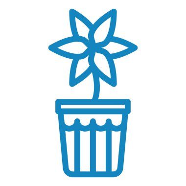 Çiçek saksısı ikon vektörü. Taslak kaktüs bitkisi işareti. izole edilmiş sınır sembolü çizimi