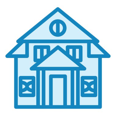 Bungalow modern ikon vektör illüstrasyonu 