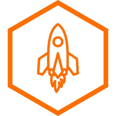 roket ikonu vektör illüstrasyonu