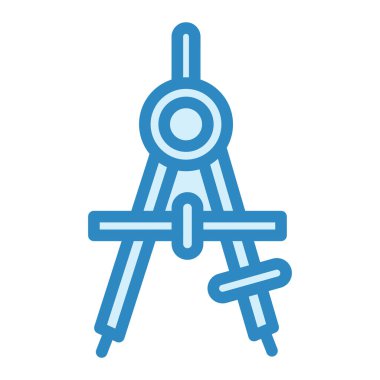 pusula simgesi vektörü. İnce çizgi işareti. İzole edilmiş kontür sembolü gösterimi