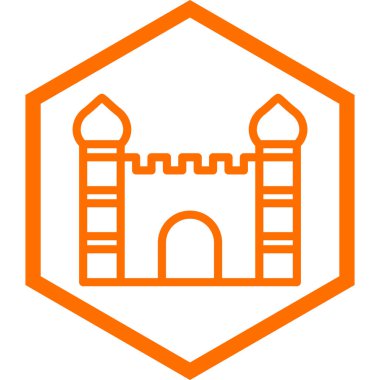 Şato kulesi ikonu. Web tasarımı için cami vektör simgelerinin basit çizimi