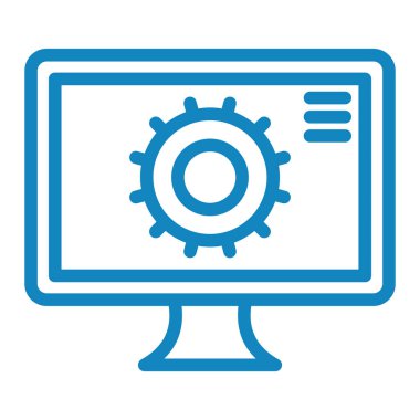 Bilgisayar monitörü simgesi. vektör illüstrasyonu