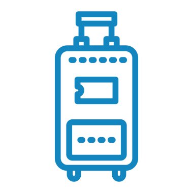 bagaj çantası ikon vektörü. seyahat bavulu işareti. izole edilmiş sınır sembolü çizimi