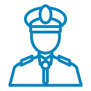 Polis memuru ikon vektörü. İnce çizgi işareti. izole edilmiş sınır sembolü çizimi
