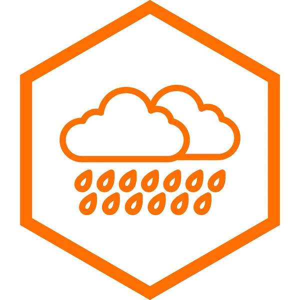 Rain Clouds Icon Flat Design Style — Stock Vector