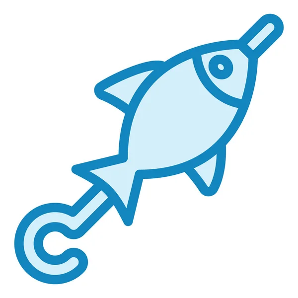 Fish Skewer Icona Moderna Vettoriale Illustrazione — Vettoriale Stock