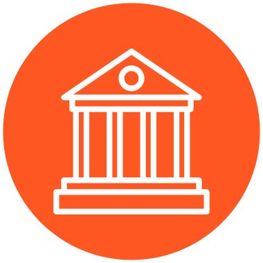 Banka binası simgesi, vektör illüstrasyonu