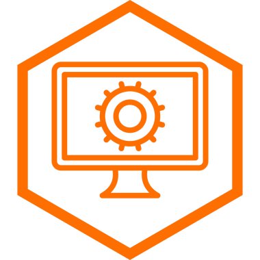 Bilgisayar. Web simgesi basit illüstrasyon