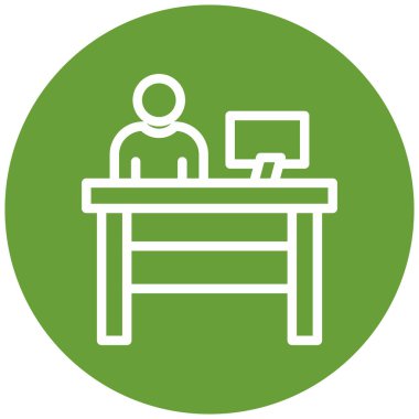 Ofis masası Basit illüstrasyon