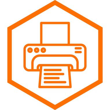 Yazıcı simgesi, vektör illüstrasyonu