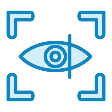 Göz tarama vektör çizgisi simgesi