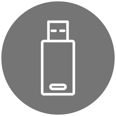 USB flash disk simgesi. Web için daha hafif bir vektör simgelerinin basit çizimi