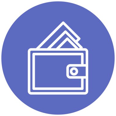 Cüzdan. Web simgesi basit illüstrasyon