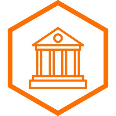 Banka simgesi, vektör illüstrasyonu