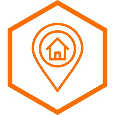 ev pin simgesi, vektör illüstrasyonu