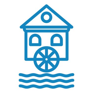 Su değirmeni Web simgesi basit illüstrasyon