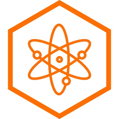 Atom simgesi. düz dizayn biçimi 10