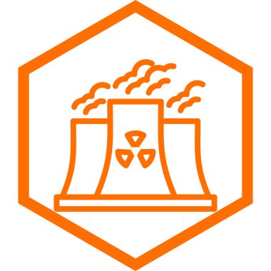 Nükleer santral simgesinin vektör çizimi