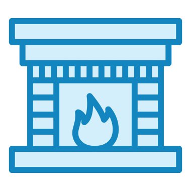 şömine modern simge vektör illüstrasyonu  