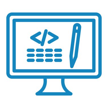 Bilgisayar monitörü simgesi. vektör illüstrasyonu