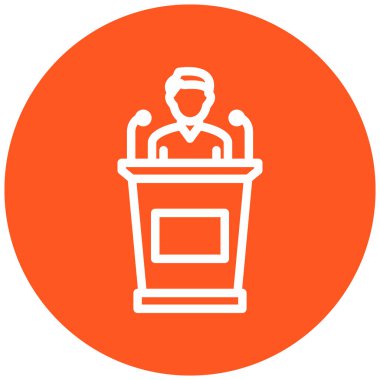 Konferans vektör simgesi. Düz çizim. 10 saniye.