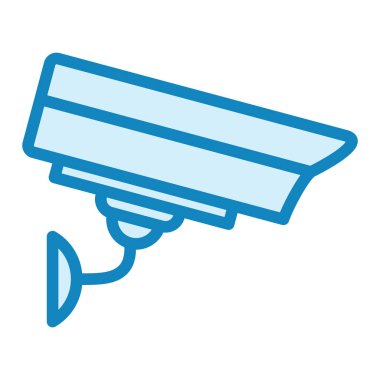 Güvenlik kamerası ikon vektörü. İnce çizgi işareti. izole edilmiş sınır sembolü çizimi