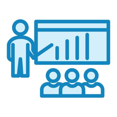 İş sunum simgesi vektör illüstrasyonu